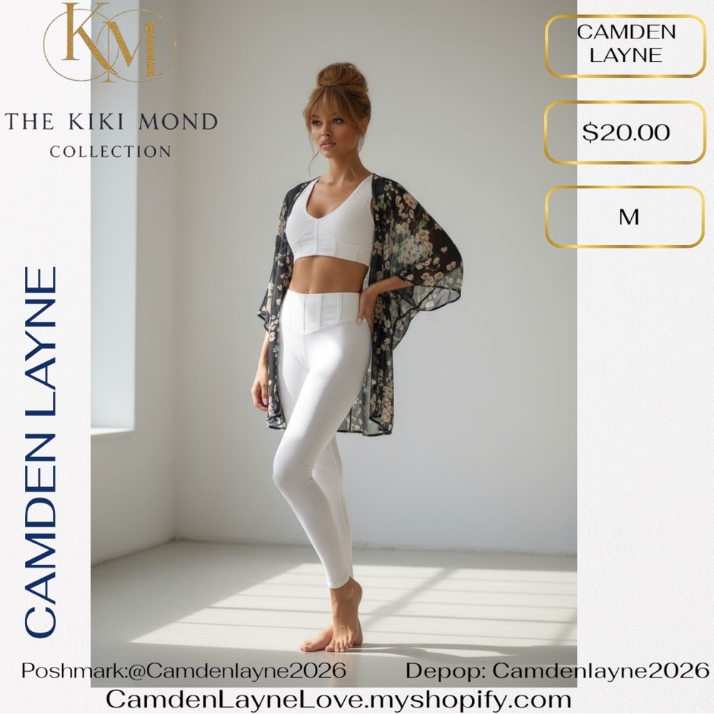 Camden Layne Navy Blue Floral Kimono